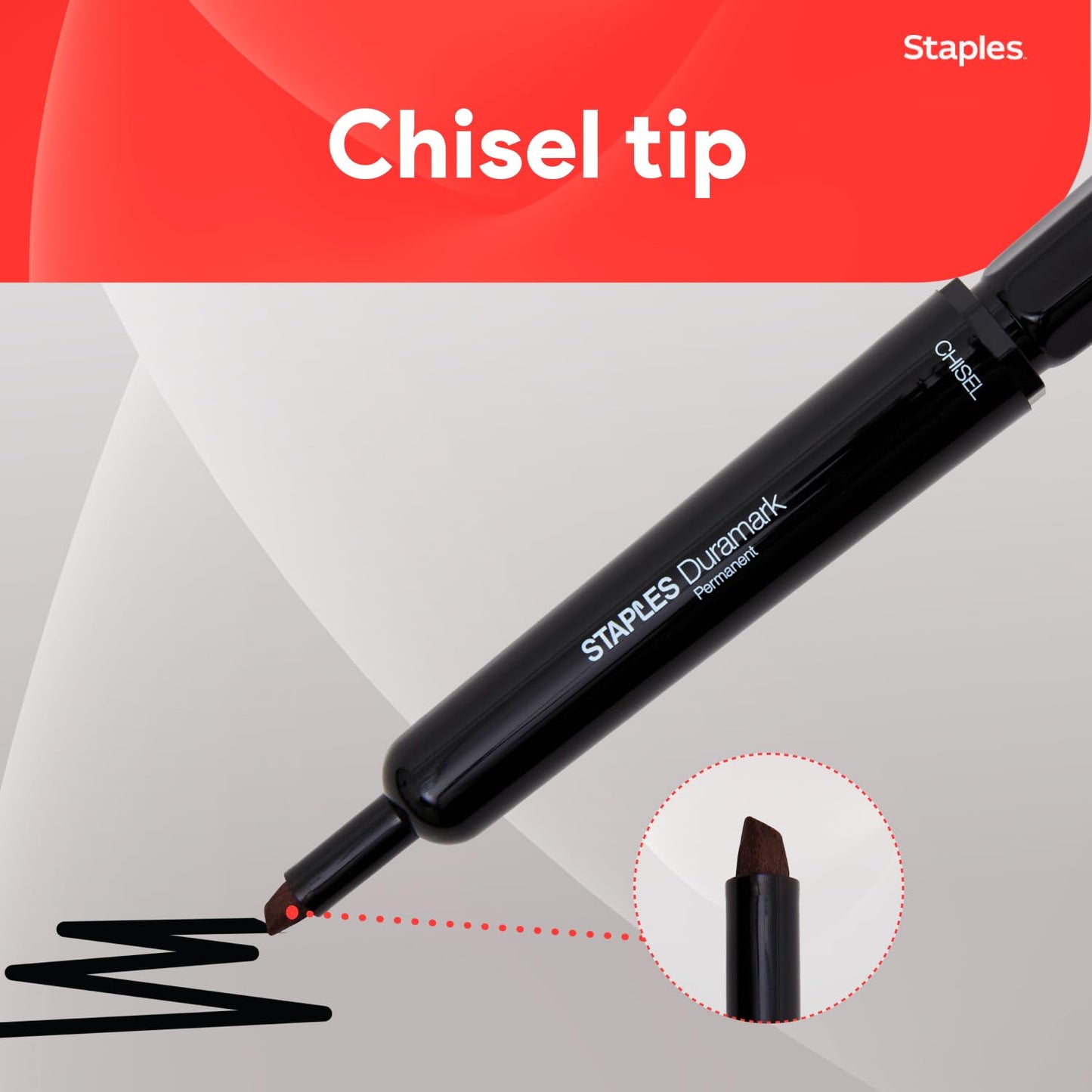 STAPLES Tank Permanent Markers, Chisel Tip, Black, 12 Pack – Duramark Bold Ink Markers for Labeling, Shipping & Industrial Use