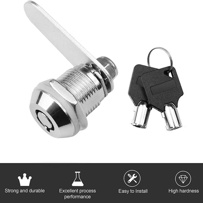 Litensh Thread Tubular Cam Lock 25mm, Mailbox Lock Cabinet Cylinder Lock for Door Drawer Cupboard Letterbox with Keys Alike (1, 25mm)
