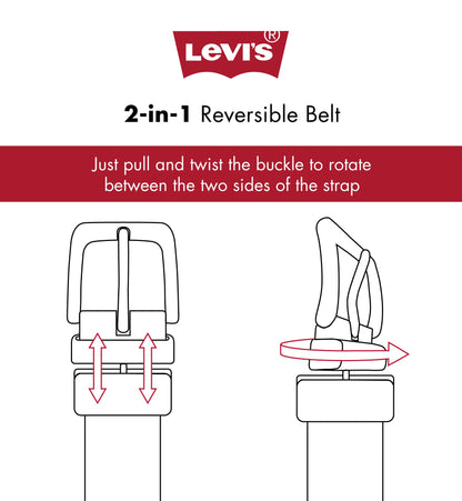 Levi's Men's Reversible Casual Jeans Belt, Brown/Black, Large (38-40)