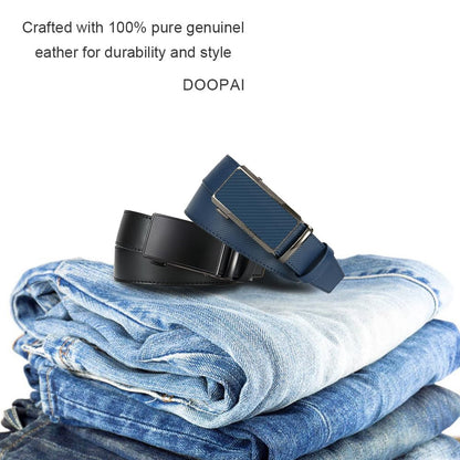 DOOPAI Men's Ratchet Leather Belt Set - 2 Pack Sliding Belt Adjustable For Gift Mens Dress Casual 1 3/8",Cut for Fit