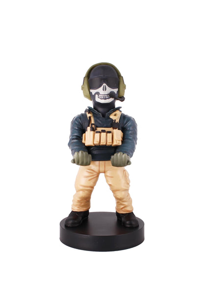 Power Up Factory Exquisite Gaming: Call of Duty: Lt. Simon "Ghost" Riley - Original Mobile Phone & Gaming Controller Holder, Device Stand, Cable Guys, Licensed Figure