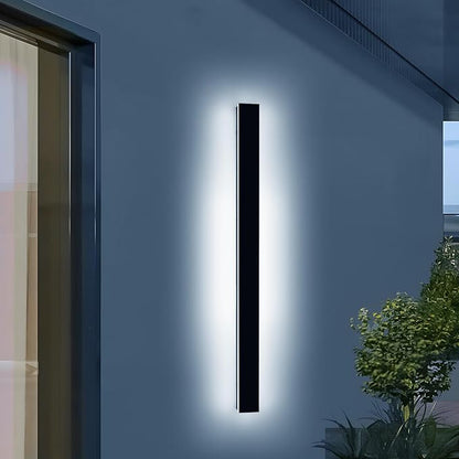 Outdoor Long Wall Light, 59inch LED Wall Mounted Sconces, 3000K-6000K Dimmable, Modern Lighting Fixture IP65 Waterproof Exterior Wall Light for Courtyard, Hallway, Garage with Remote Control