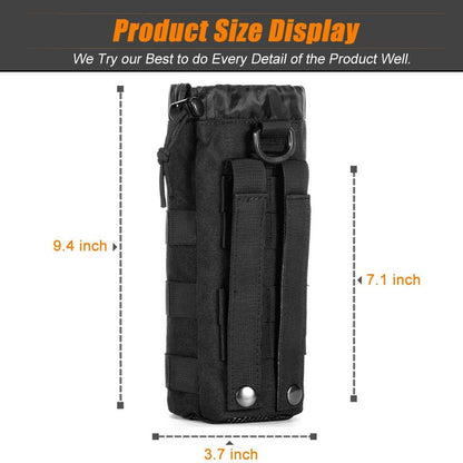 Upgraded Sports Water Bottles Pouch Bag, Drawstring Molle Water Bottle Holder - Mesh Bag Tactical Hydration Carrier (3 Pouch)