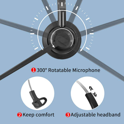 USB Headset with Microphone for PC Laptop Computer Headphone Noise Cancelling Mic for Home Office Online Class Teams Zoom
