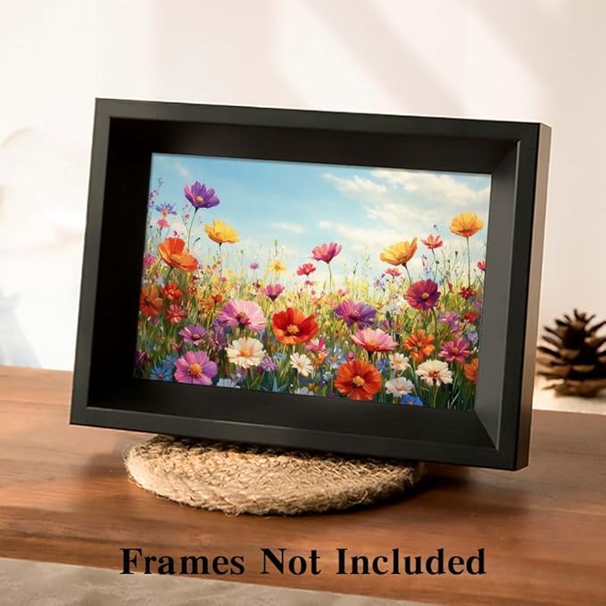 Yesad Colorful Wildflower Canvas Wall Art, Flowers Pictures Prints Printing Botanical Wall Art Floral Artwork Watercolor Flower Wall Décor for Living Room Bedroom Farmhouse (Unframed,24”x16”, Flower)