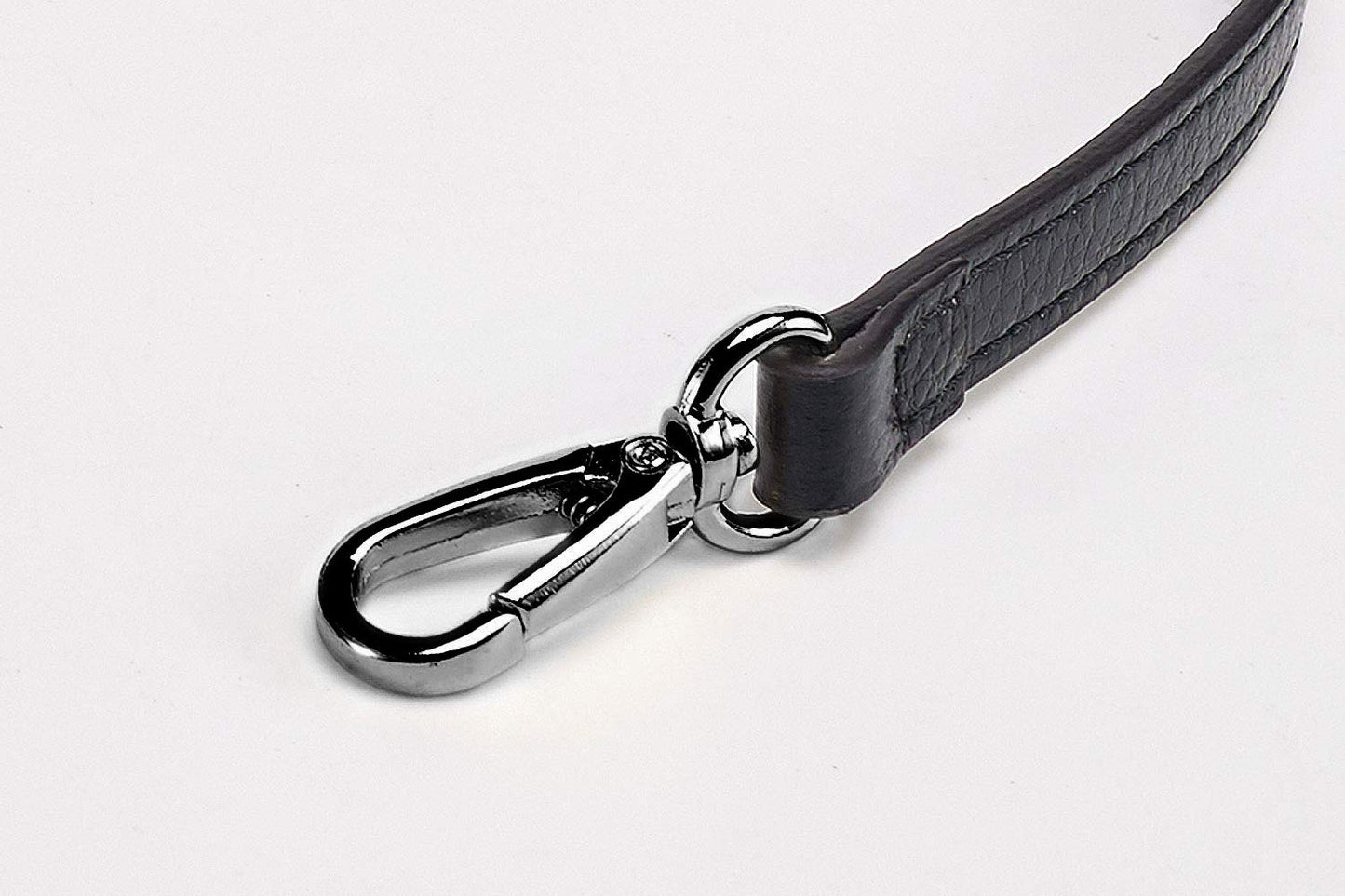 LIVE UP Full Grain Purse Strap Genuine Leather Replacement for Cross Body Bag Handbags(6# Black-Grey Buckles with Tassel)