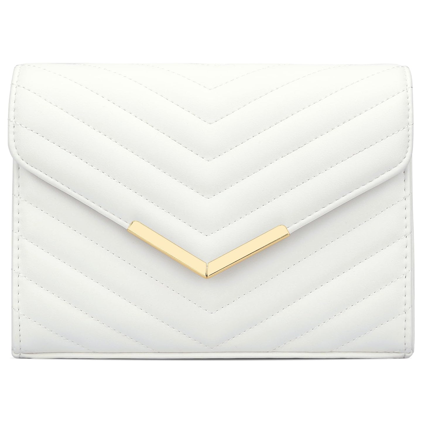 KKXIU Women Formal PU leather Evening Envelope Clutch Purses and Handbags for Party Wedding Prom Bridal (A-White)