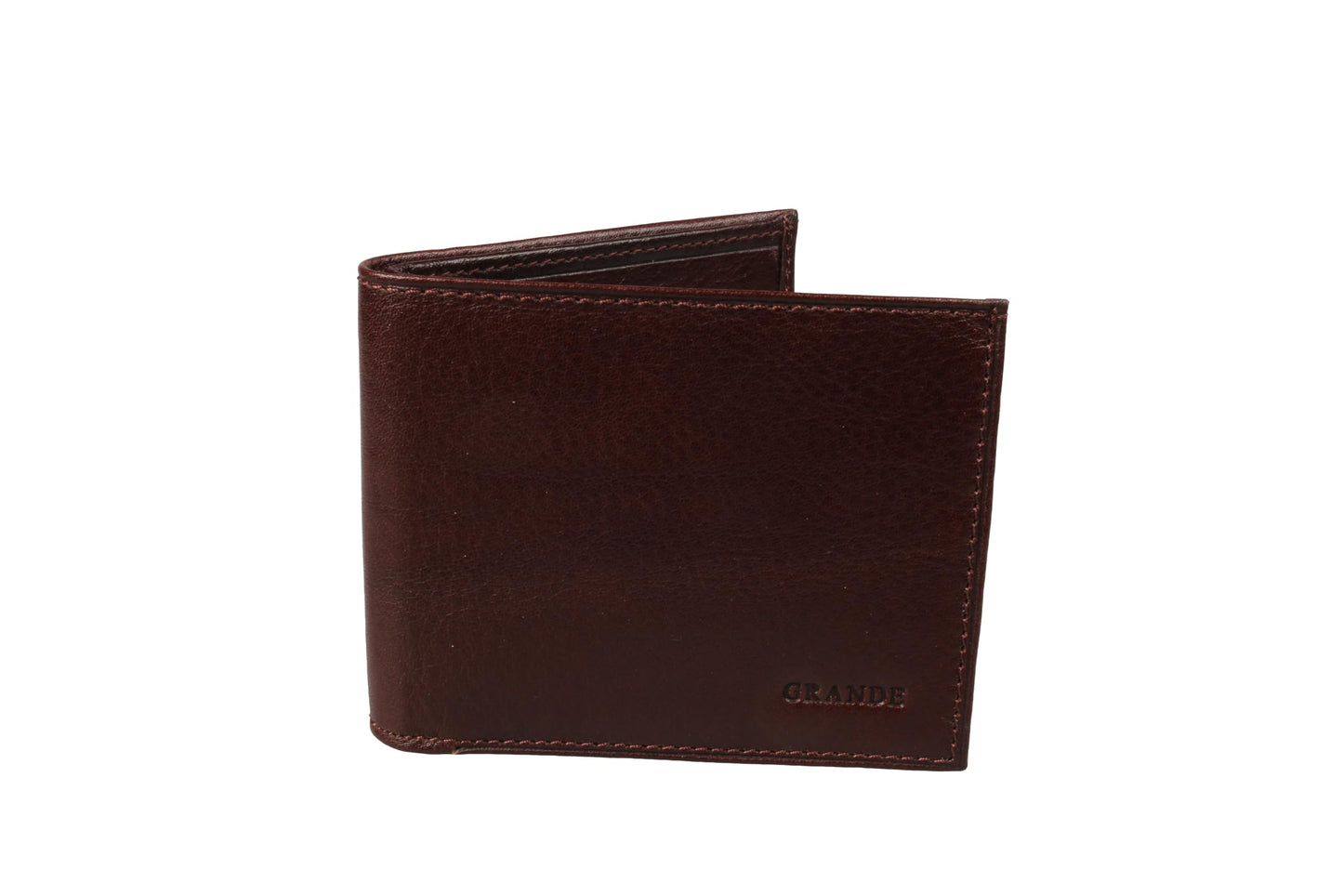 grande 1488 - Genuine Leather Bifold Classic Men Wallet with ID Window - Dark Brown