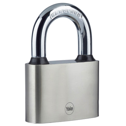 Yale - Y112/70/137/1 Iron Disc Padlock 70mm - Nickel Plated - Hardened Steel Shackle - Extreme Corrosion Resistance for Outdoor use