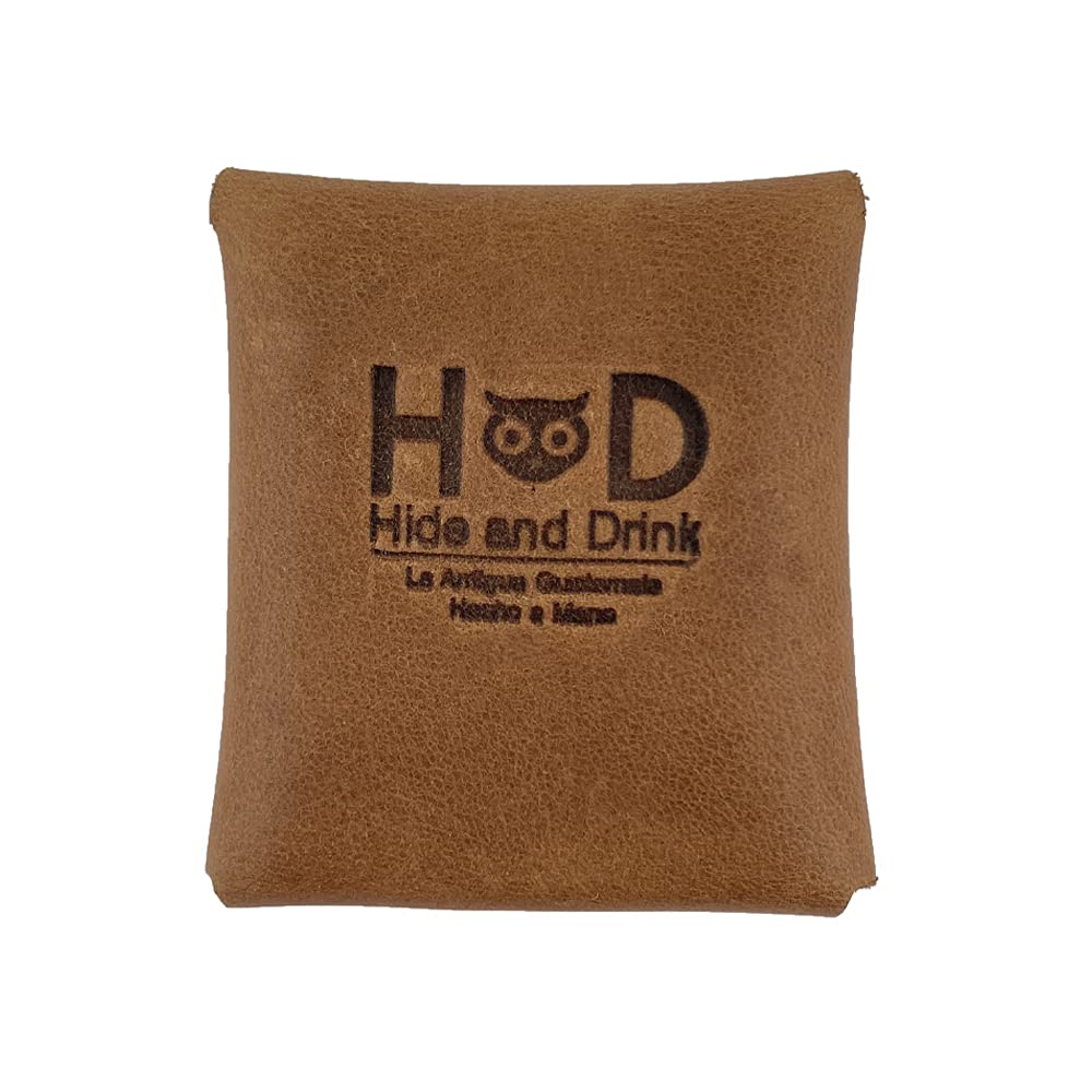 Hide & Drink, Leather Minimalist Coin Pouch, EarPods Case, SD Card Holder, Wallet and Cash Organizer, Handmade Includes 101 Year Warranty (Single Malt Mahogany)