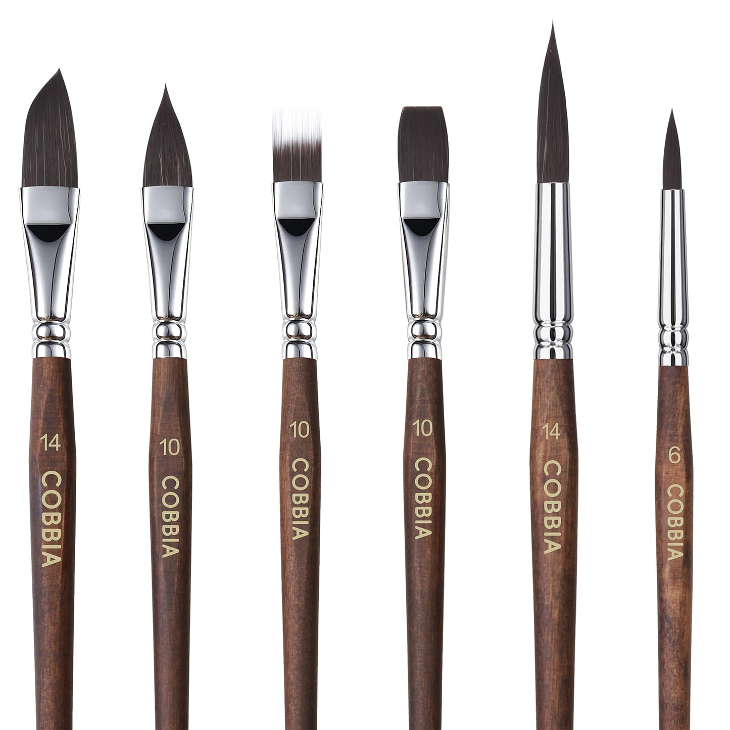 Watercolor Brushes Professional, Paint Brush Set Variety Shapes with Flat, Round Pointed, Dagger, Cat's Tongue Oval Wash Perfect for Watercolor Gouache Acrylic Inks Painting