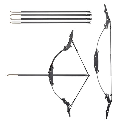 9.4inch Mini Lever Bow Recurve Bow Stainless Steel Includes 4 Arrows and Target Paper
