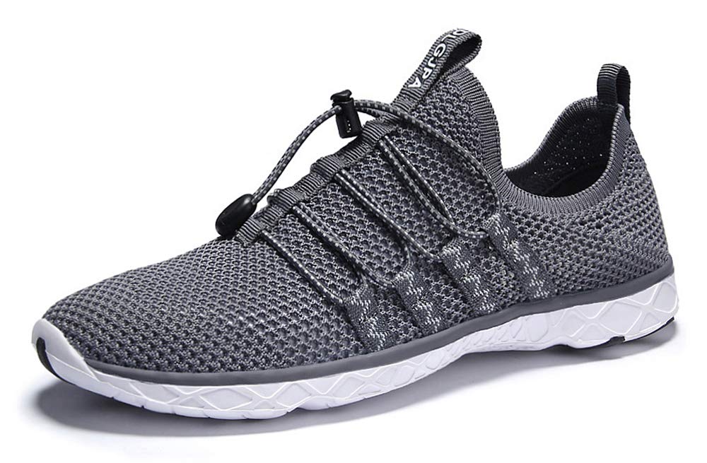 DLGJPA Men's Quick Drying Water Shoes for Beach or Water Sports Lightweight Slip On Walking Shoes Darkgray 9.5