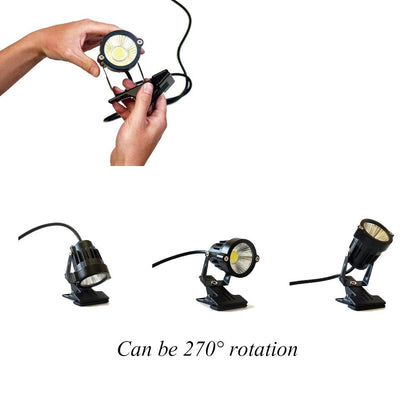 Onerbuy Youngine 1pcs 5W LED Clip on Light Water Resistant Outdoor Blackboard Signboard Lighting Adjustable Desk Stand Arm Lamp with Power Plug (Cool White)