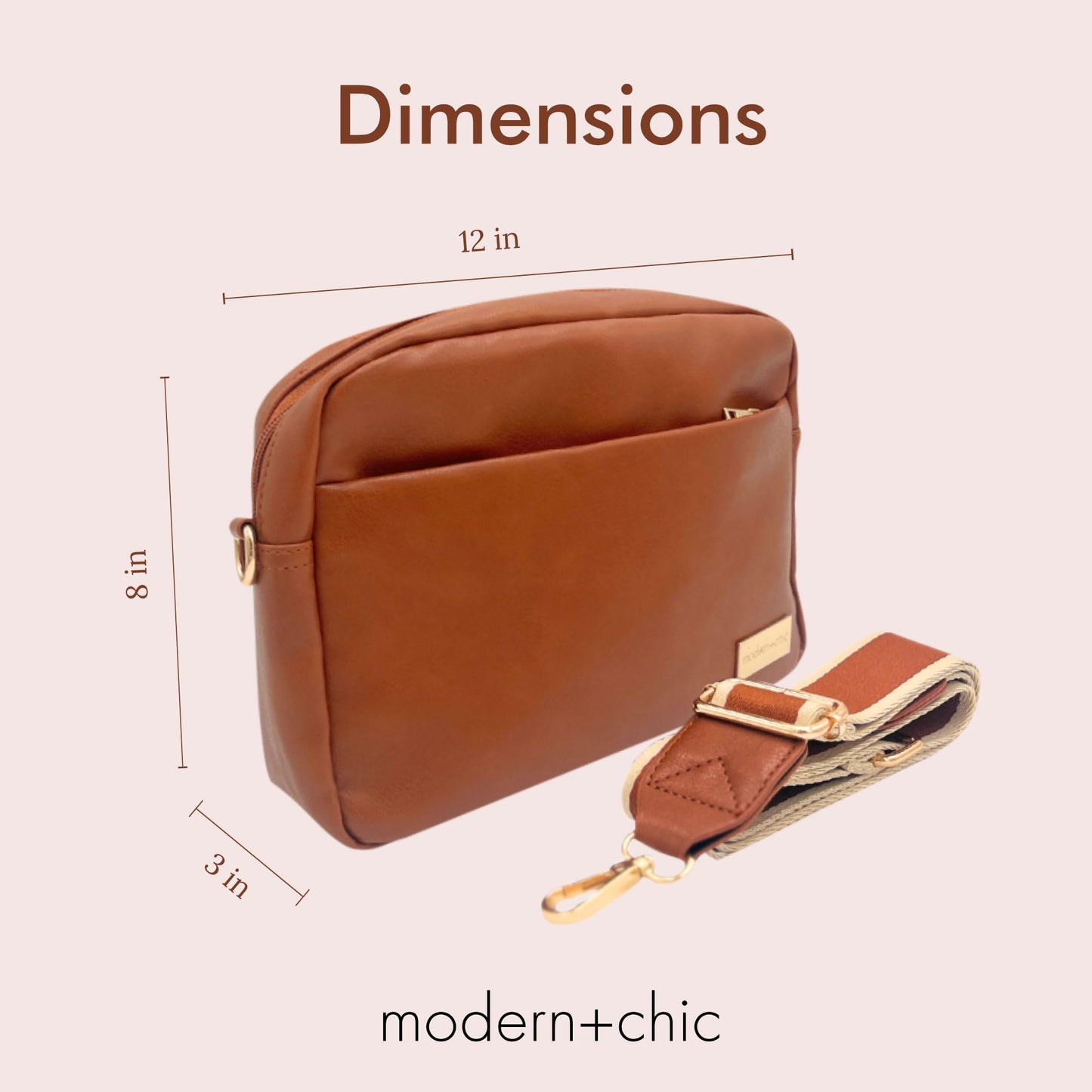 Modern+Chic Alice Crossbody Bags for Women, Small Vegan Leather Crossbody Purse, Adjustable Strap, Matching Free Wallet