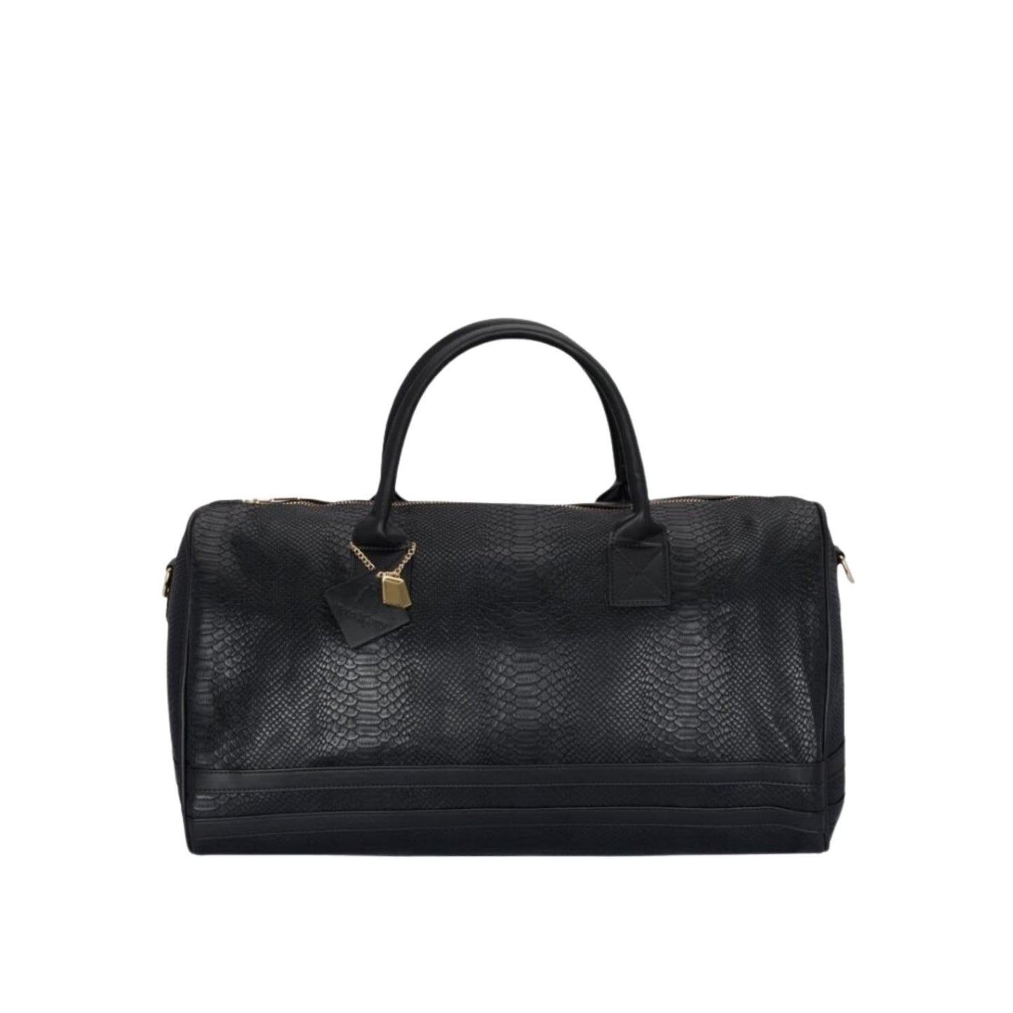 Tote&Carry Apollo 2 Duffle Bag for Travel Women & Men, TSA Approved Carry On Duffel Bag, Premium Vegan, Durable Weekender Luggage for All-Purpose Use (Black - SnakeSkin Pattern, XL)