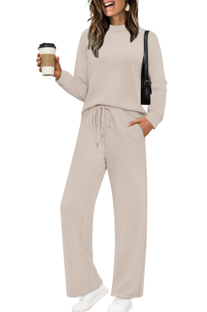Sampeel Two Piece Sets for Women Mock Neck Matching Sets Loungewear Fall Clothes Travel Outfits Fashion 2025 XS-2XL