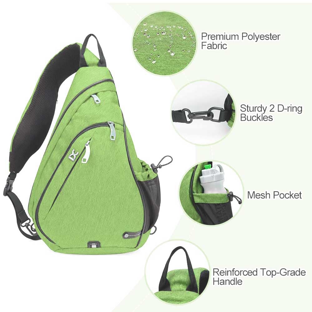 INOXTO Sling Bag, Multipurpose Crossbody Shoulder Bag for Men and Women (Fruit green)