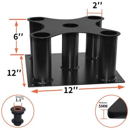 Barbell Holder Floor Stand Barbell Storage Rack Fit for 1" and 2" Olympic Bars, Hex Bars Trap Bars Curl Bars Triceps Bars,Holds 5 Bars
