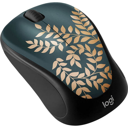 Logitech - Design Collection Limited Edition Wireless Compact Mouse with Colorful Designs - Golden Garden