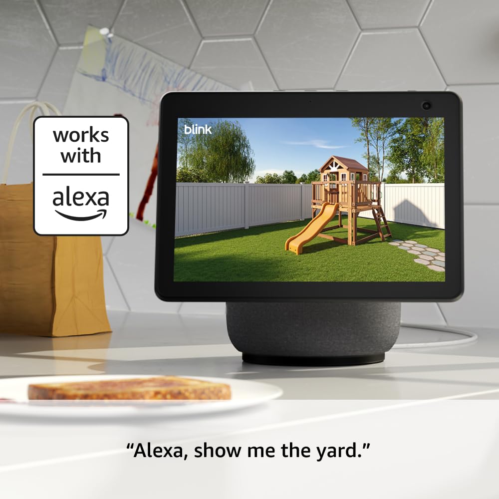 Blink Outdoor 4 (newest model) – Wireless smart security camera, two-year battery life, 1080p HD day and infrared night live view, two-way talk. Sync Module Core included – 1 camera system
