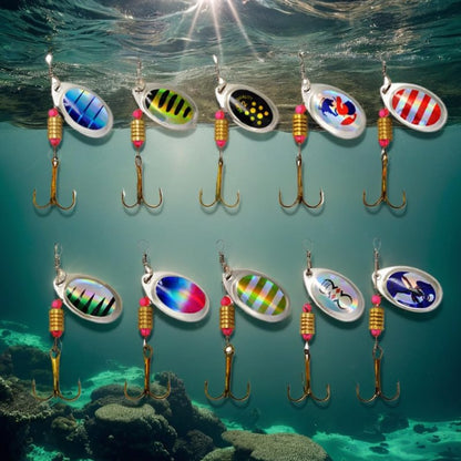 10-PCS Rotating Composite Lure Trout Lures Set – Lightweight and Versatile Fishing Hooks for All Angling Scenarios