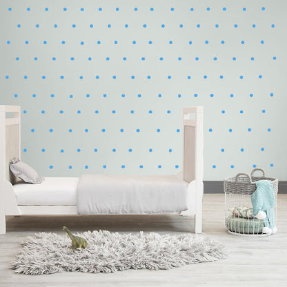 Colorful Dot Wall Stickers - Set of 9 Peel & Stick Decals for Kids Rooms, Nursery, and Crafts (Baby Blue, 1 inch dot 240)
