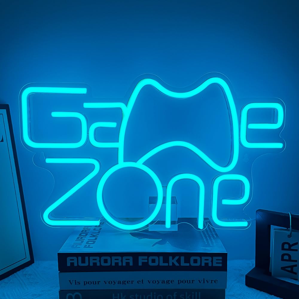 RuCvixkt Game Zone Neon Sign,Gamer Neon Light for Game Room Decor,Gaming Neon Light Signs Gift for Teen Boys Room Decor with USB Powered