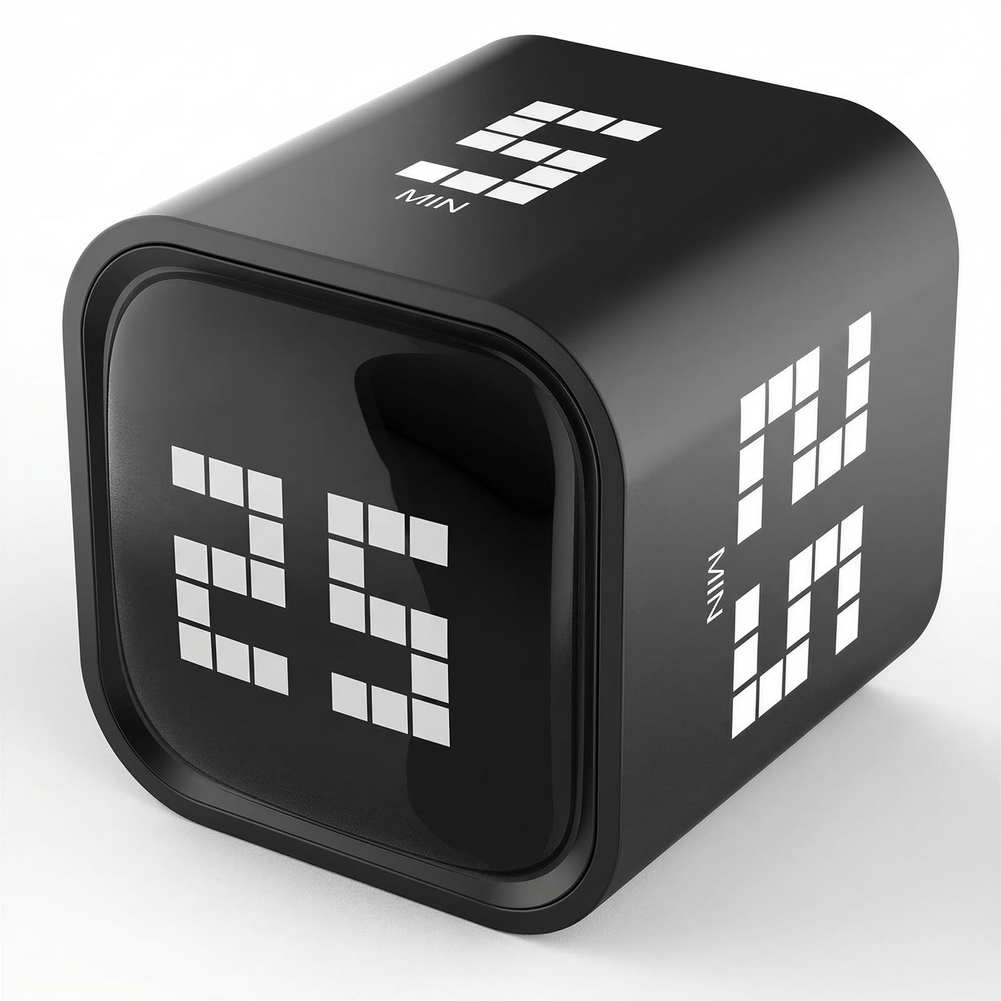 Rotating Focus Timer, 5/25/10/50-Minute Pomodoro Timer, Desk Flip Countdown with Vibration & Volume Control, ADHD-Friendly Tool for Office, Study, and Kitchen (Black)