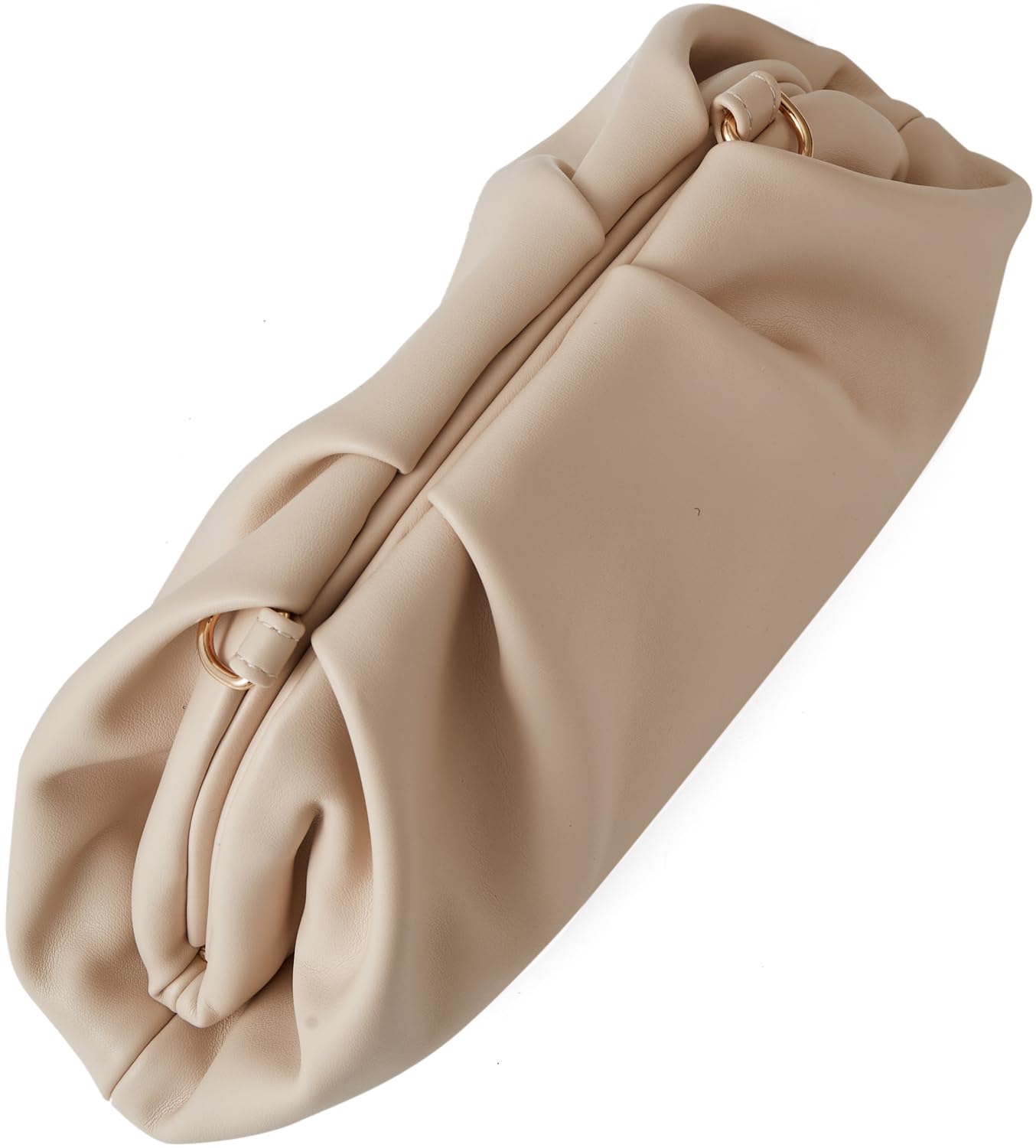 Munansli Apricot Women's Clutch Purse,Detachable Chain Shoulder Bag, Dumpling Crossbody Bag, Cloud Evening Clutch.
