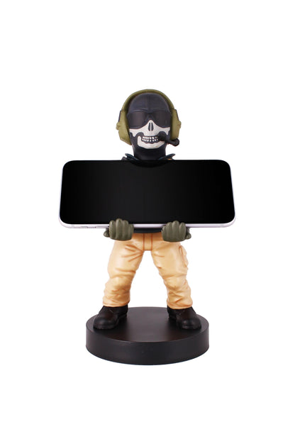 Power Up Factory Exquisite Gaming: Call of Duty: Lt. Simon "Ghost" Riley - Original Mobile Phone & Gaming Controller Holder, Device Stand, Cable Guys, Licensed Figure