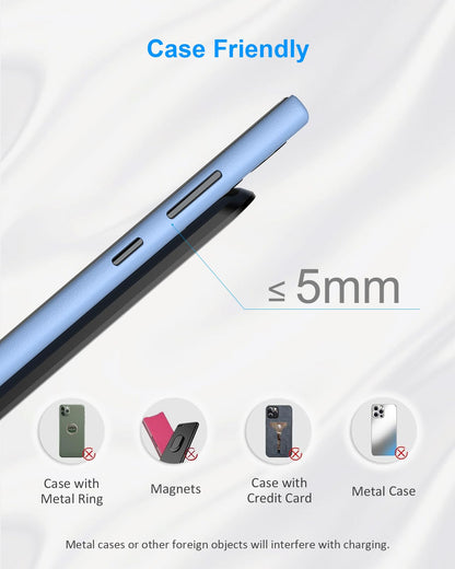 NANAMI Upgraded Fast Wireless Charger, Qi-Certified Wireless Charging Stand Compatible with Samsung Galaxy S25/S24/S23/S22/S21/S20 & Qi Phone Charger for iPhone 17/17 Air/16/16 Plus/16 Pro/15/14/13