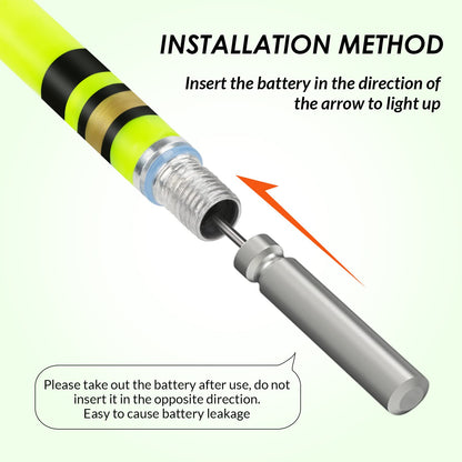 QualyQualy Fishing Glow Sticks, 6 Pcs LED Glow Sticks for Fishing with Batteries, Night Fishing Light Up Fishing Bobbers Floats and Rod Tips