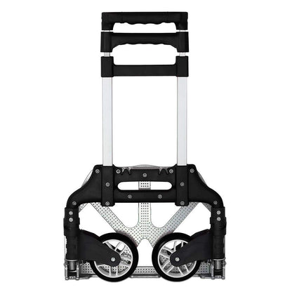 Mount-It! Folding Hand Truck and Personal Dolly, Foldable Aluminum Trolley Cart, 165 Lb Capacity Heavy Duty Dolly with Wheels of Rubber for Moving, Comfortable Telescoping Handle for Indoor Outdoor