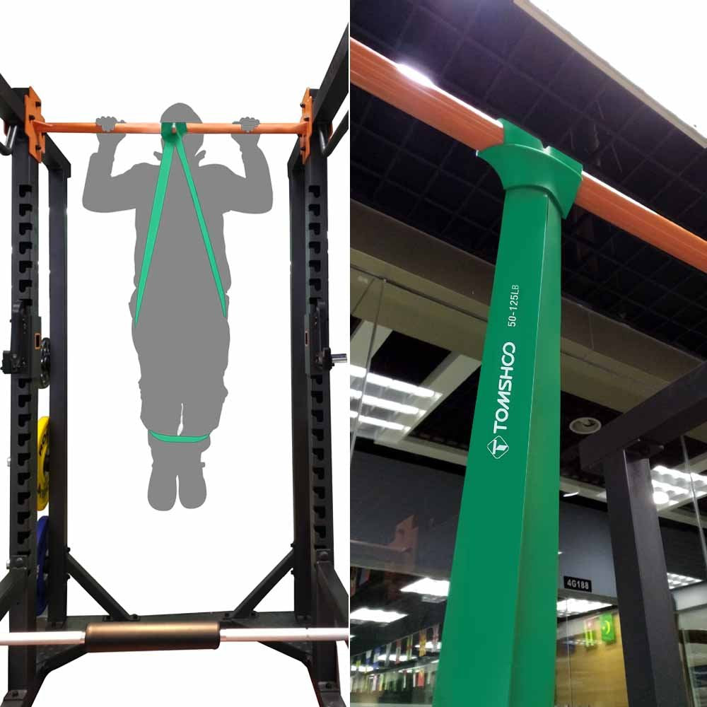 TOMSHOO 5Pcs Resistance Bands Pull Up Assistance Bands Workout Exercise Long Bands with Handles and Door Anchor Exercise Bands Resistance Bands Set for Men & Women Training