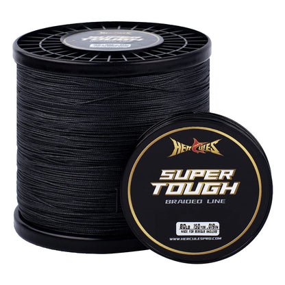 HERCULES Super Tough Braided Fishing Line 65 pounds Test Black 65LB (500 Yards) - 8 Strands