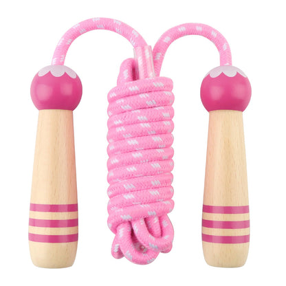 Jump Rope for Kids, Lorvain Adjustable Skipping Rope, Kids Jump Ropes with Wooden Handle for Girls Boys, Weighted Jumping Ropes for Fitness Workout Exercise Outdoor Fun Activity