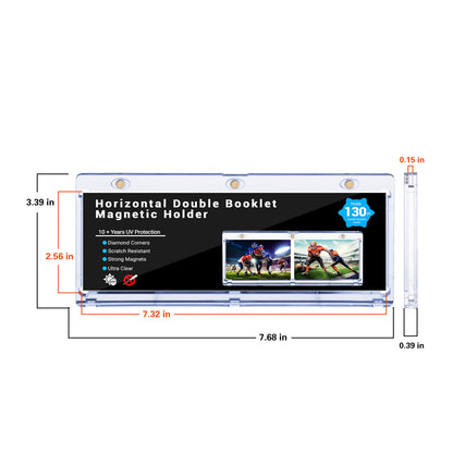 2 Pack Horizontal Booklet 130PT One Touch Magnetic Card Holders