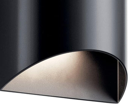 Kichler Wesley 7.5" LED Outdoor 1 Light Wall Light in Platinum
