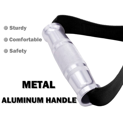 J Bryant Fitness Metal Gym Handles for Cable Machine Attachment Heavy Duty Aluminum Alloy Handle Grips Durable Workout Handles for Resistance Bands Pulley LAT Pull Down System (Black Thick)