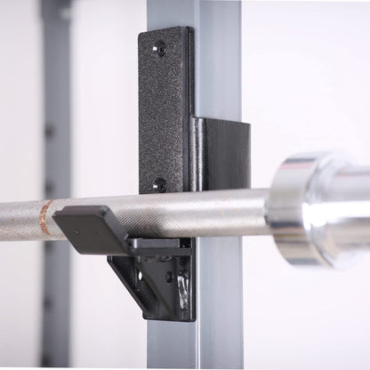 SYL Fitness J-Hooks for Squat/Power Rack - Available in 2"x2" and 3"x3", Heavy Duty J-Cups Barbell Holder with UHMW Pads (For 2"x2" Rack with 1" Hole)