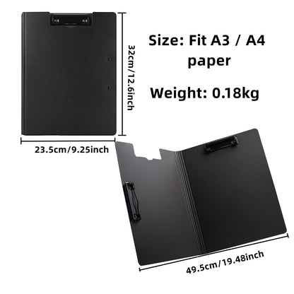 Clipboard Folder, 6 Pack A4 Foldable Clipboards File Folder Flip Writing Pad for Memo Form Document & School Office Work - Black