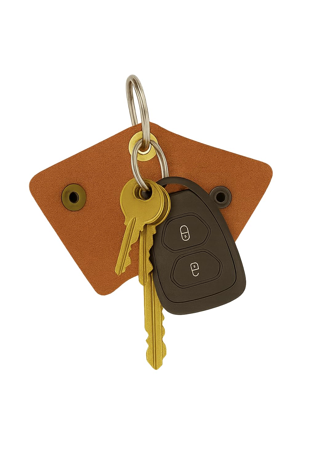 PavinCrafter Full Grain Leather Key Wrap – Silent Keychain Organizer with Snap Closure, Key Ring Cover & Pocket-Friendly Sleeve – Handmade Key Holder for Men, Stylish & Durable EDC Accessory