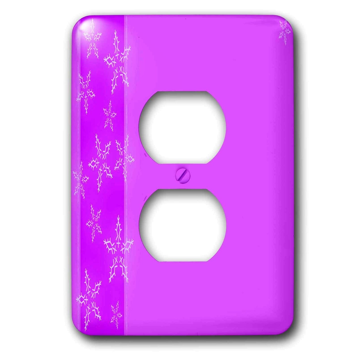 3dRose LLC lsp_36832_6 Christmas Purple Background with Snowflakes 2 Plug Outlet Cover