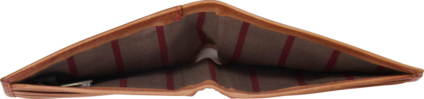 Rawlings | Men's Bifold Wallet Collection | Genuine Leather | Light Brown | Baseball Seam Stitch