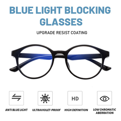 Przene 4 Pack Blue Light Blocking Glasses for Women Men,Retro Round Computer Gaming Glasses Anti Eye Strain/UV/Glare (Standard, Mixed Color-C3)
