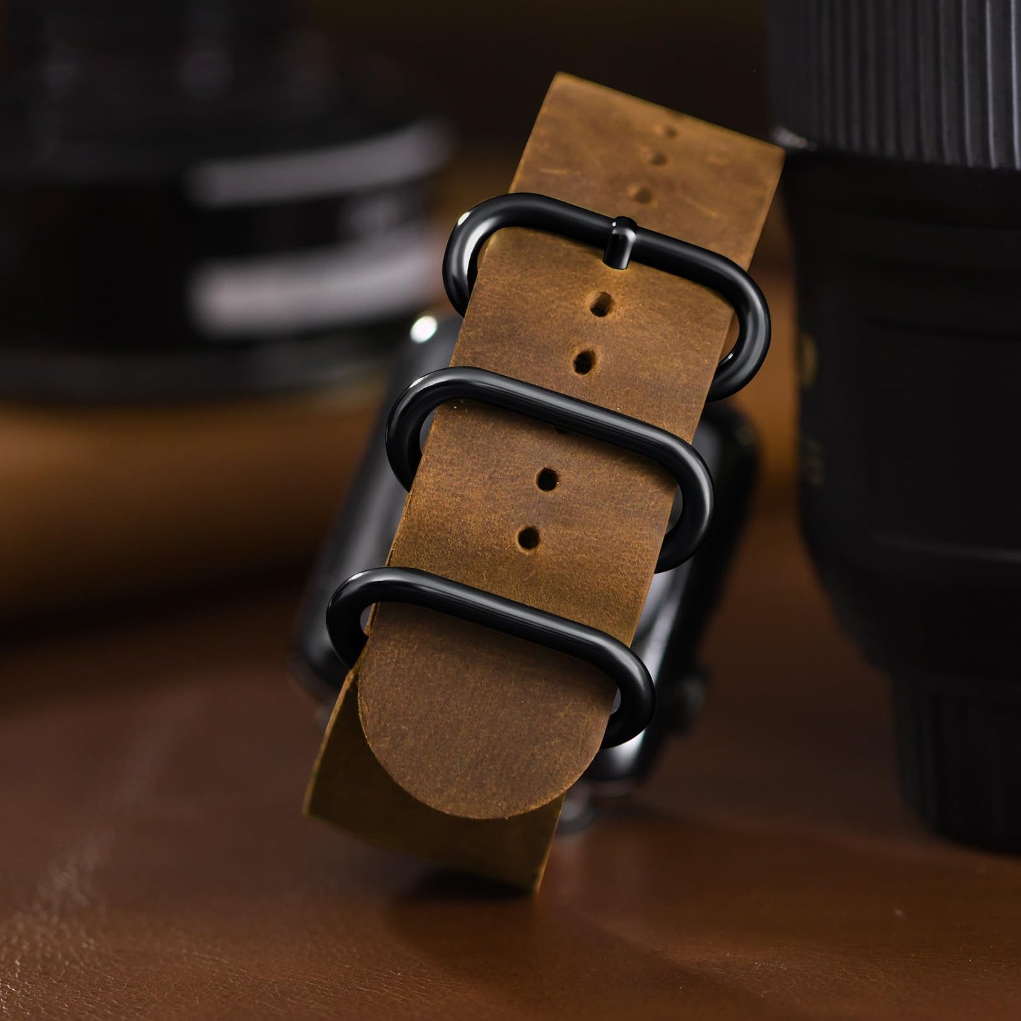 Vintage Leather Bands Compatible with Apple Watch Band 49mm 46mm 45mm 44mm 42mm-Series 3 2 1, Genuine Leather Retro Strap Compatible for Men Women iWatch Ultra SE Series 11 10 9 8 7 6 7 6 5 4(Brown/Black)