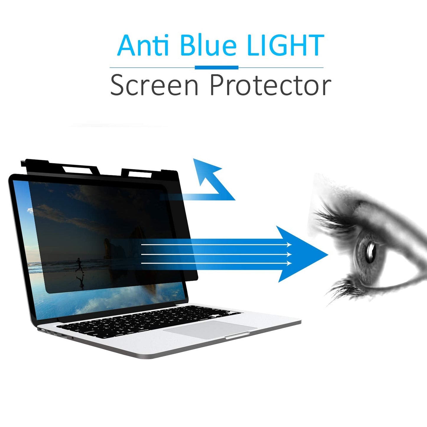 J J-Dream Hanging 15.6 Inch Laptop Privacy Screen Blue Light Screen Protector Anti Glare Anti-Scratch Laptop Privacy Screen Shield 15.6 Inch 16:9 Aspect Ratio