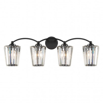 Aipsun Crystal Vanity Light Fixtures Black Bathroom Light Fixtures Crystal Wall Lights for Bathroom E26 Base (Exclude Bulb)