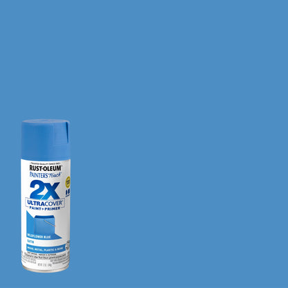 Rust-Oleum 334080-6PK Painter's Touch 2X Ultra Cover Spray Paint, 12 oz, Satin Wildflower Blue, 6 Pack